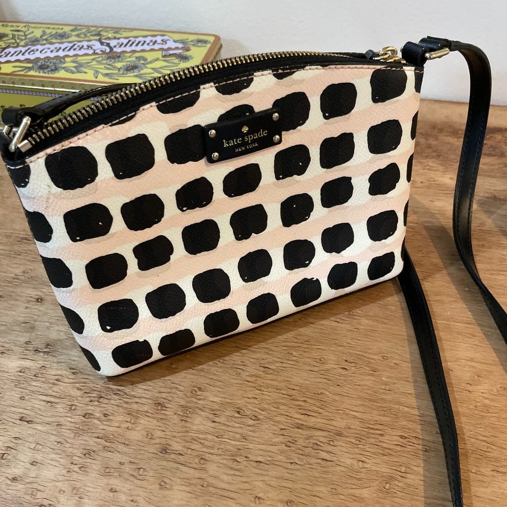Kate Spade Black, White, & Pink Crossbody Bag